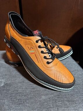 KLKYKO SII Men's Leather Fashion Sneaker Dress Shoes Brown/Black Sz(Size11.5)E46